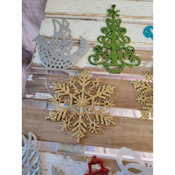 Glitter snowflake dragonfly Peace tree bird dove ornament xmas holiday tree - Picture 5 of 7